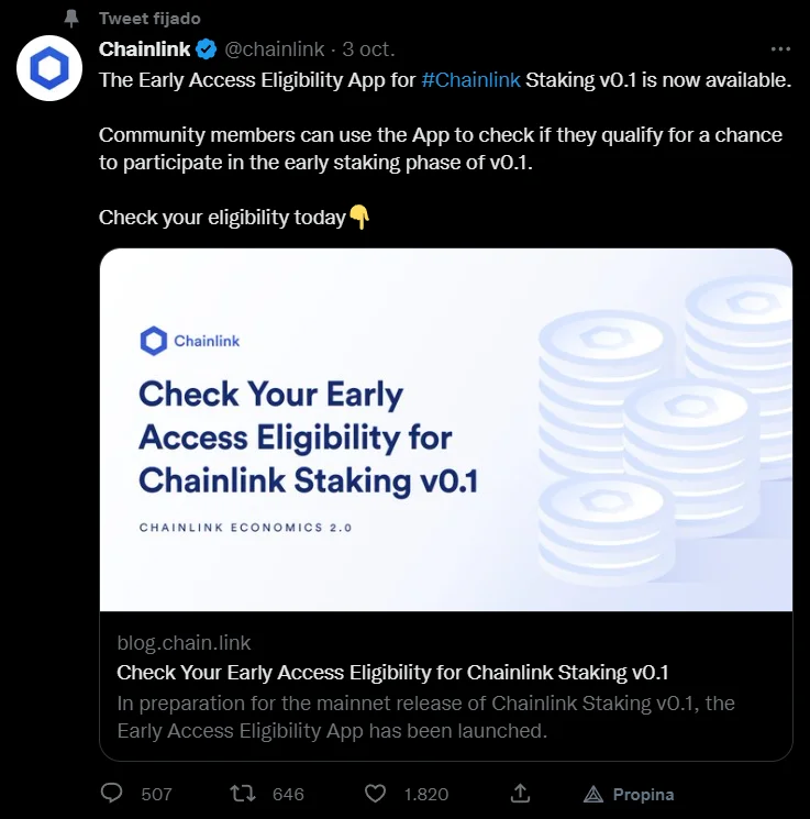 twitter chainlink staking